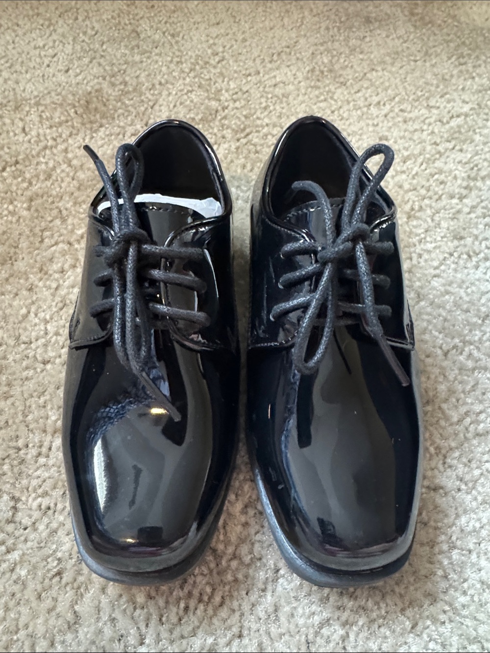 Vangelo Kids Black Patent Lace-Up Dress Oxfords